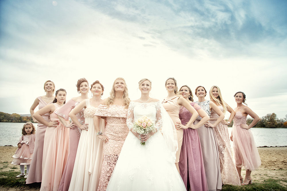 Salzgitter See, Hochzeitsfoto mit Brautjungfern